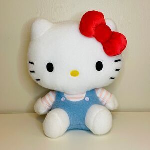NWT Authentic Sanrio Hello Kitty plushie in Blue Jumpsuit Fluffy & Cute 11”